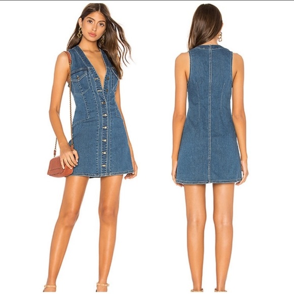 Free People Dresses & Skirts - Free People Wandering Star Stretch Denim Dress 12